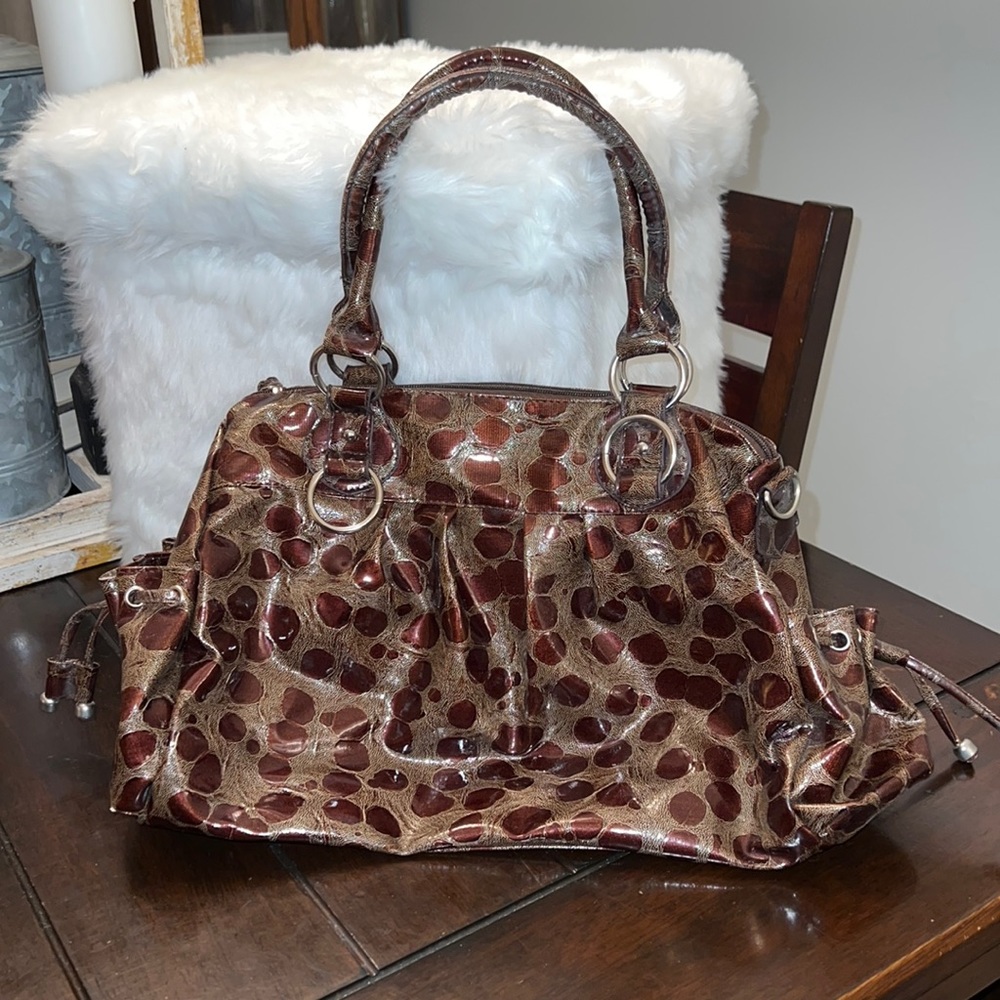 Brown & Gold printed purse